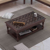 Maharana Solid Sheesham Wood Coffee Table (Design 3, Walnut Finish)